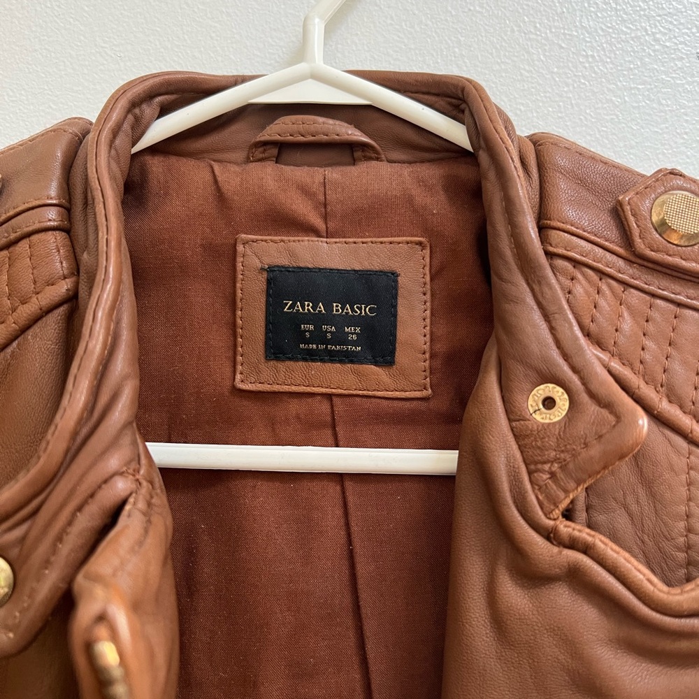 Zara Sheep Leather Jacket S - Picture 2 of 7